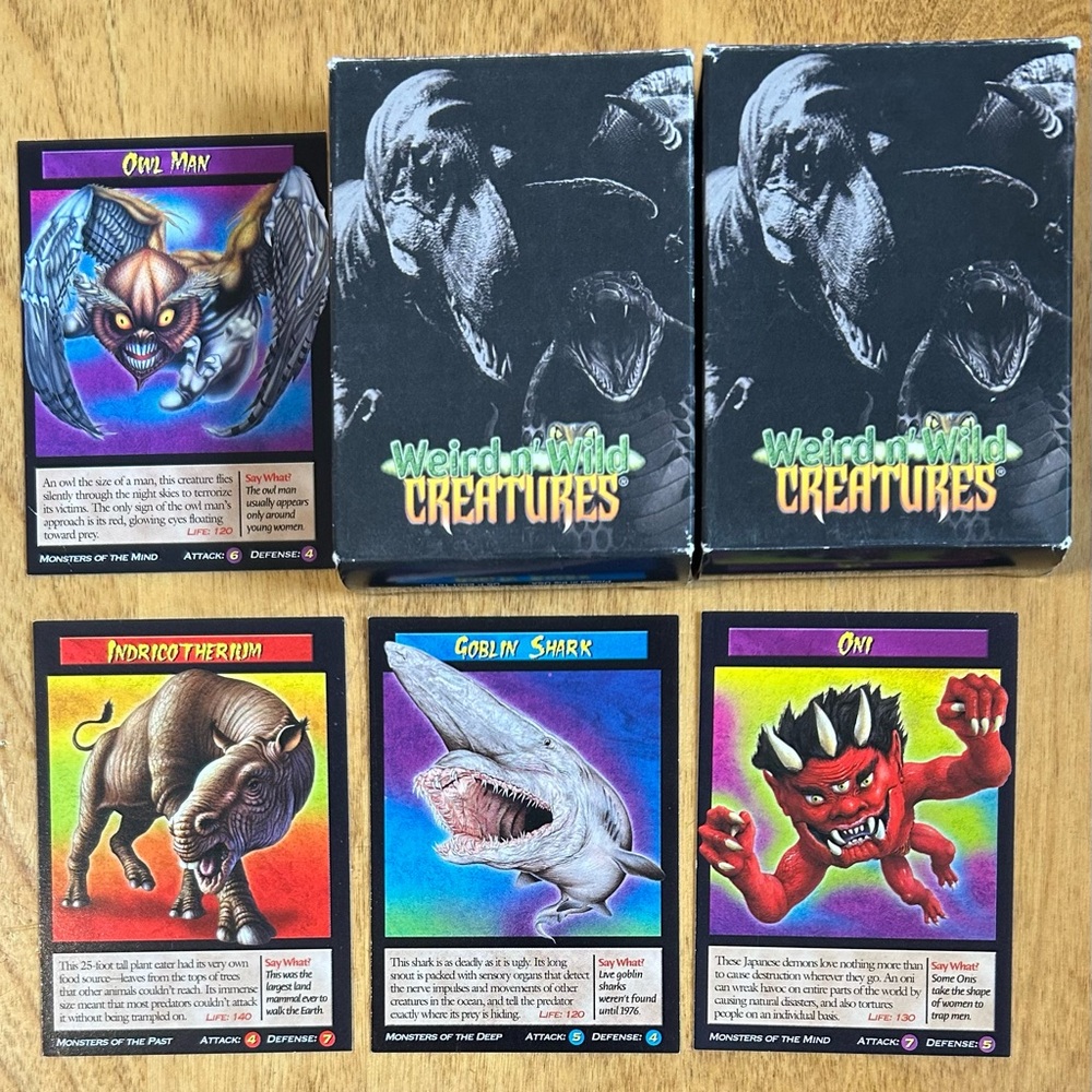 132 Weird N’ Wild Creatures Trading Cards. Vintage Collectable Cards from 2006.